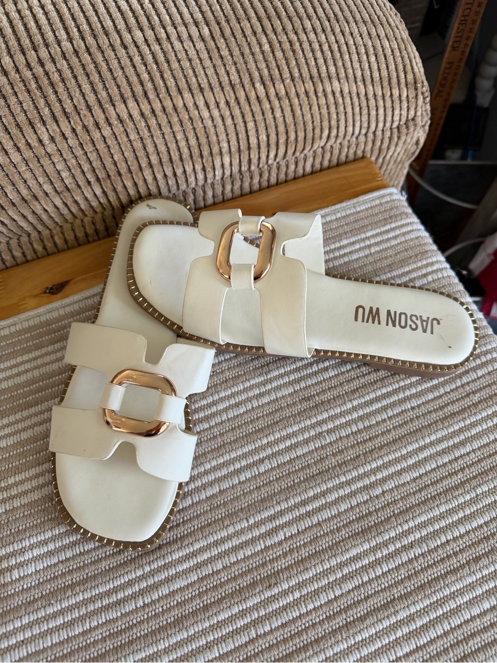 Jason Wu gold bling sandle/flip flops size 8